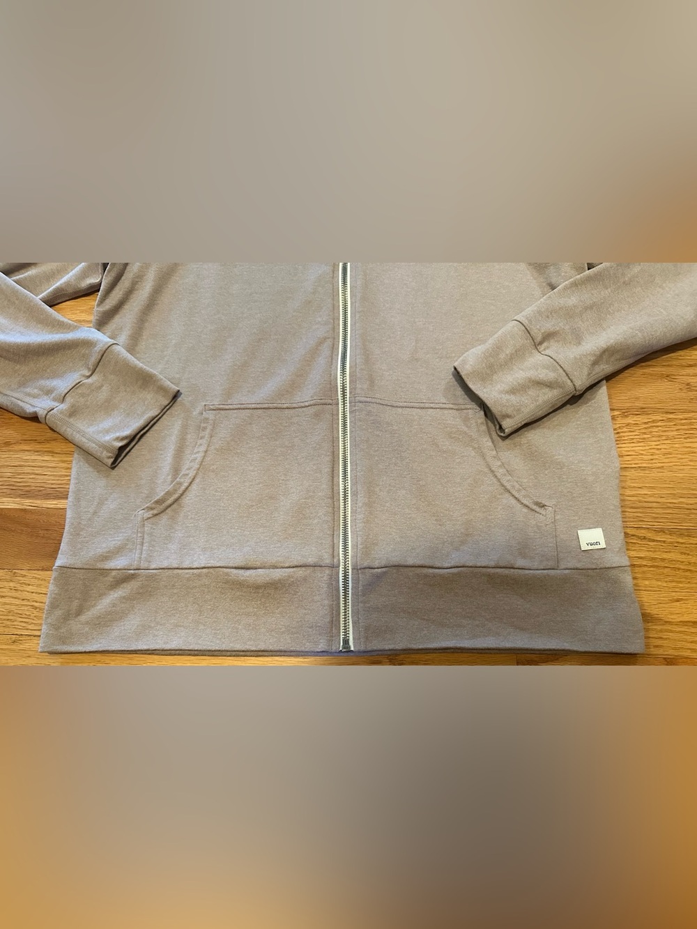 Vuori Womens Zip Up Hoodie Med Dusty Pink Tan Athletic Lightweight Stretch Zipup - Picture 5 of 10